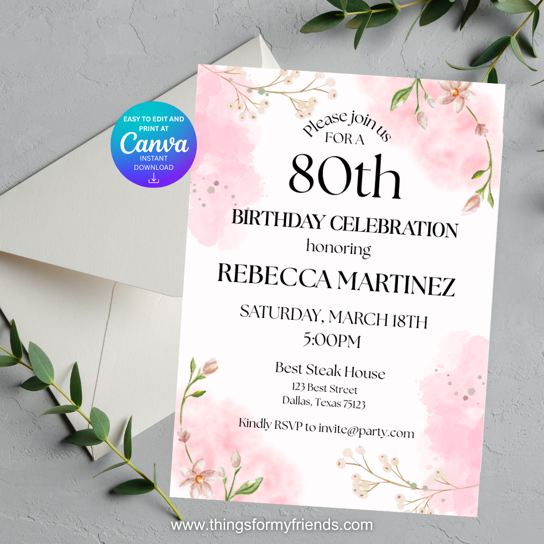 Floral Watercolor Invitation Template