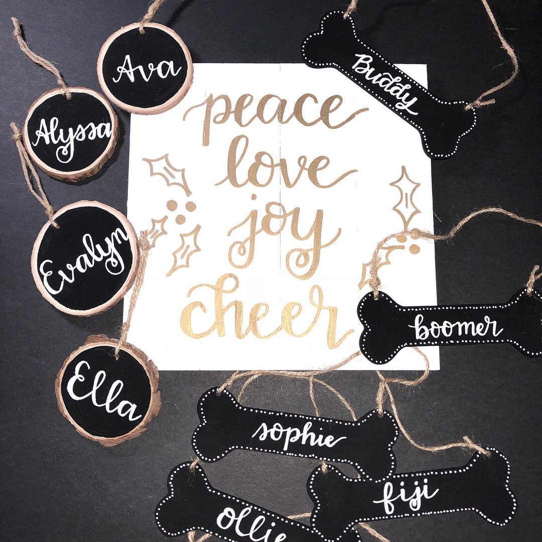 Personalized Wood Slice Ornaments