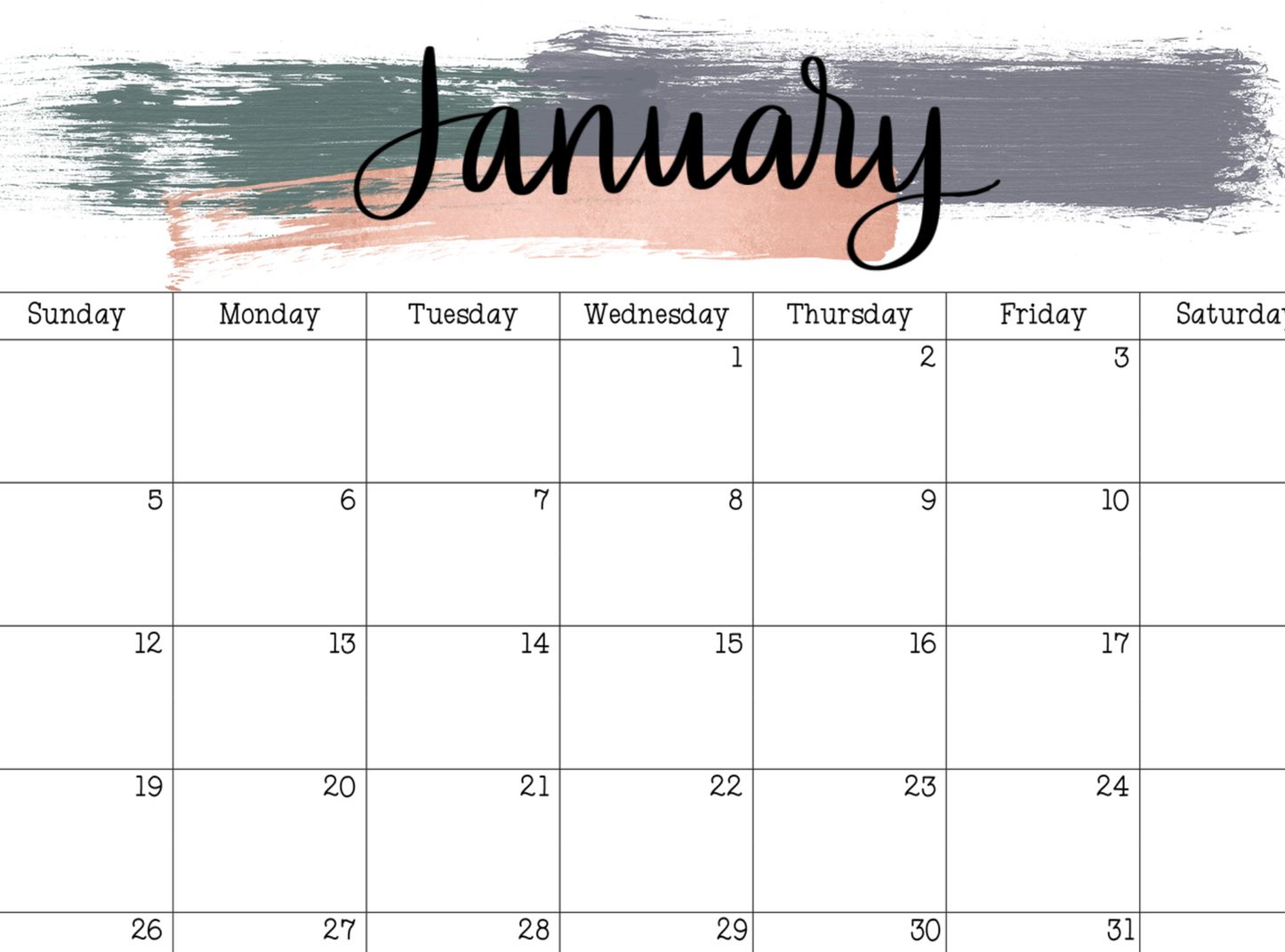 2025 Monthly Calendar- Digital Download