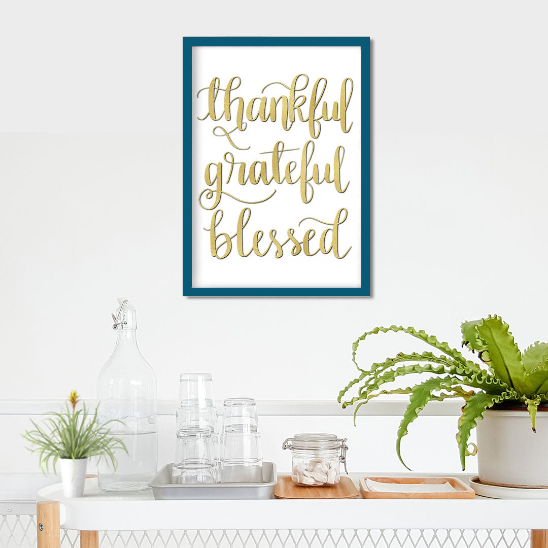 Thankful, Grateful, Blessed Glitter Print- Digital Download