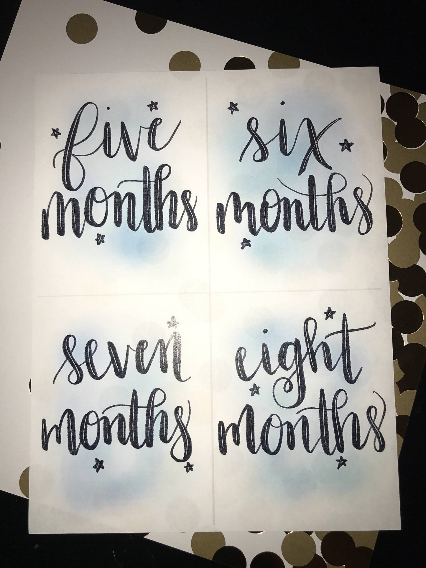 Baby Milestone Cards- Blue Watercolor, Digital Download