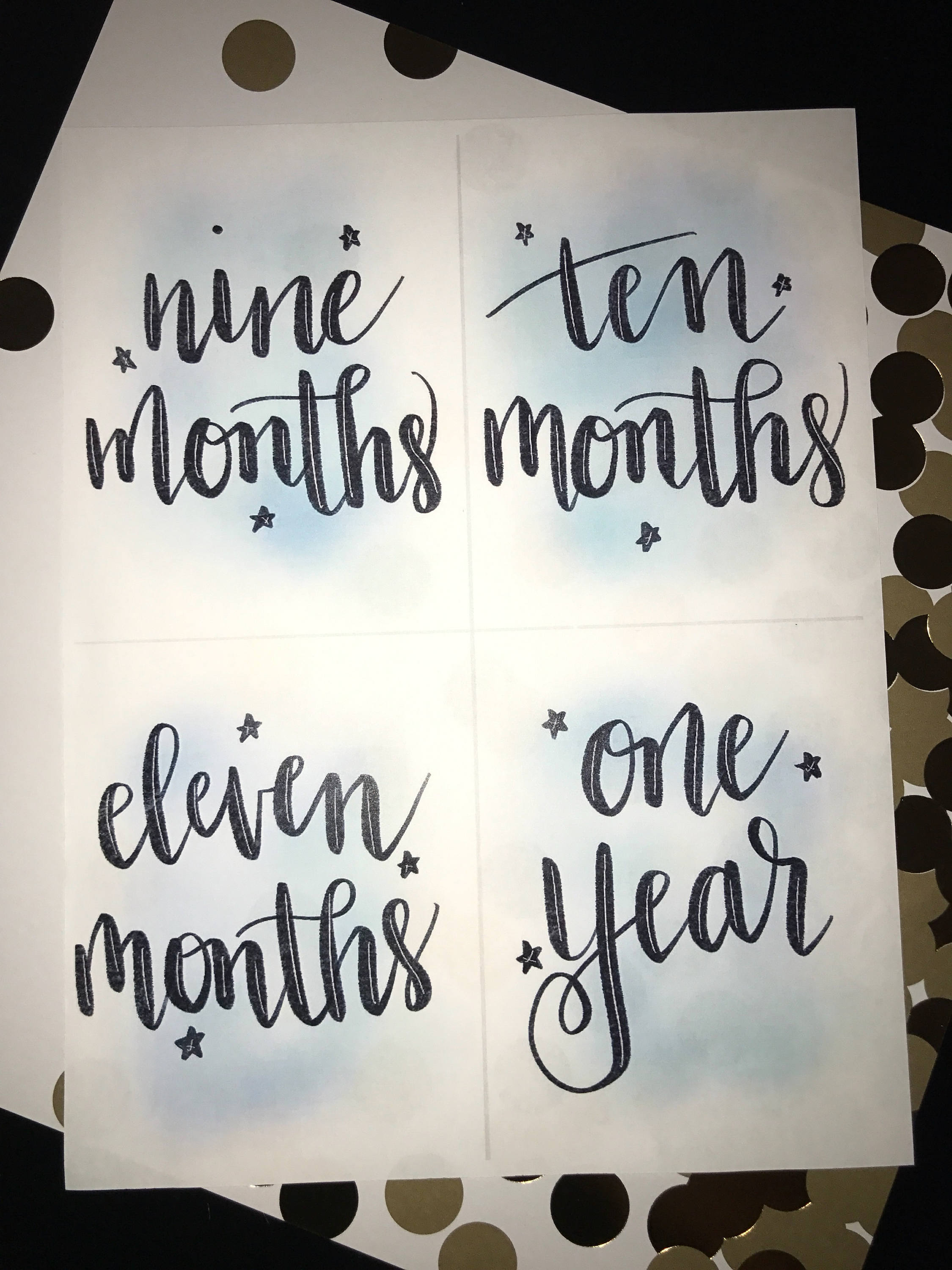 Baby Milestone Cards- Blue Watercolor, Digital Download