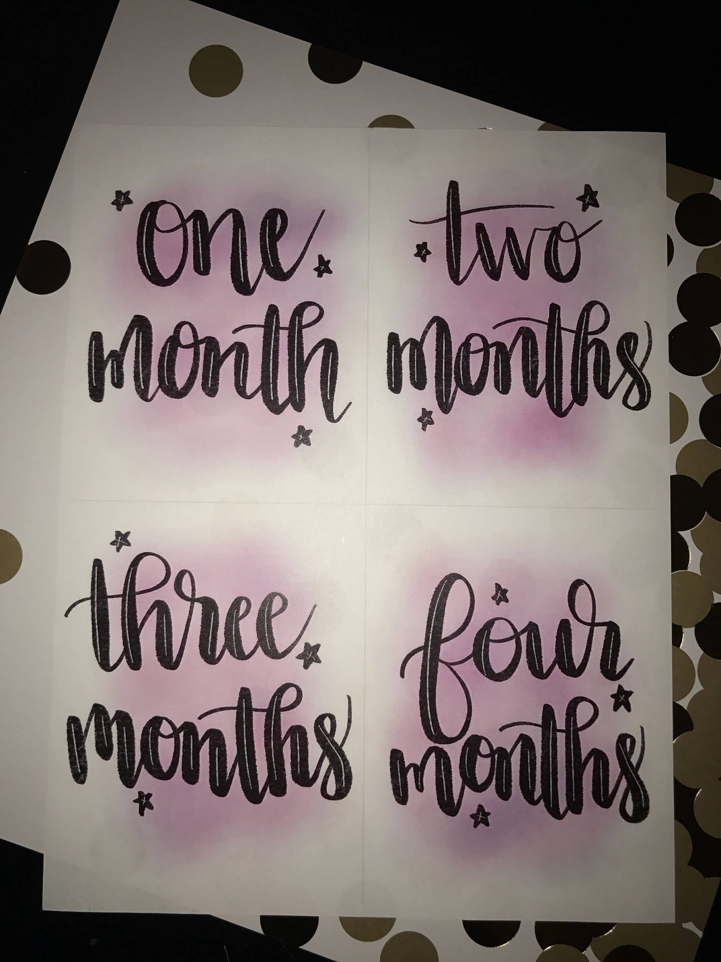 Baby Milestone Cards- Pink Watercolor, Digital Download