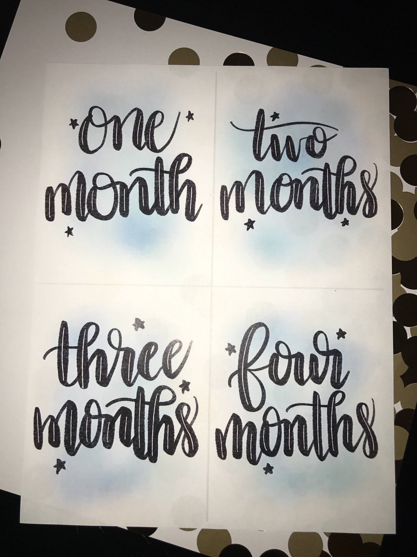 Baby Milestone Cards- Blue Watercolor, Digital Download