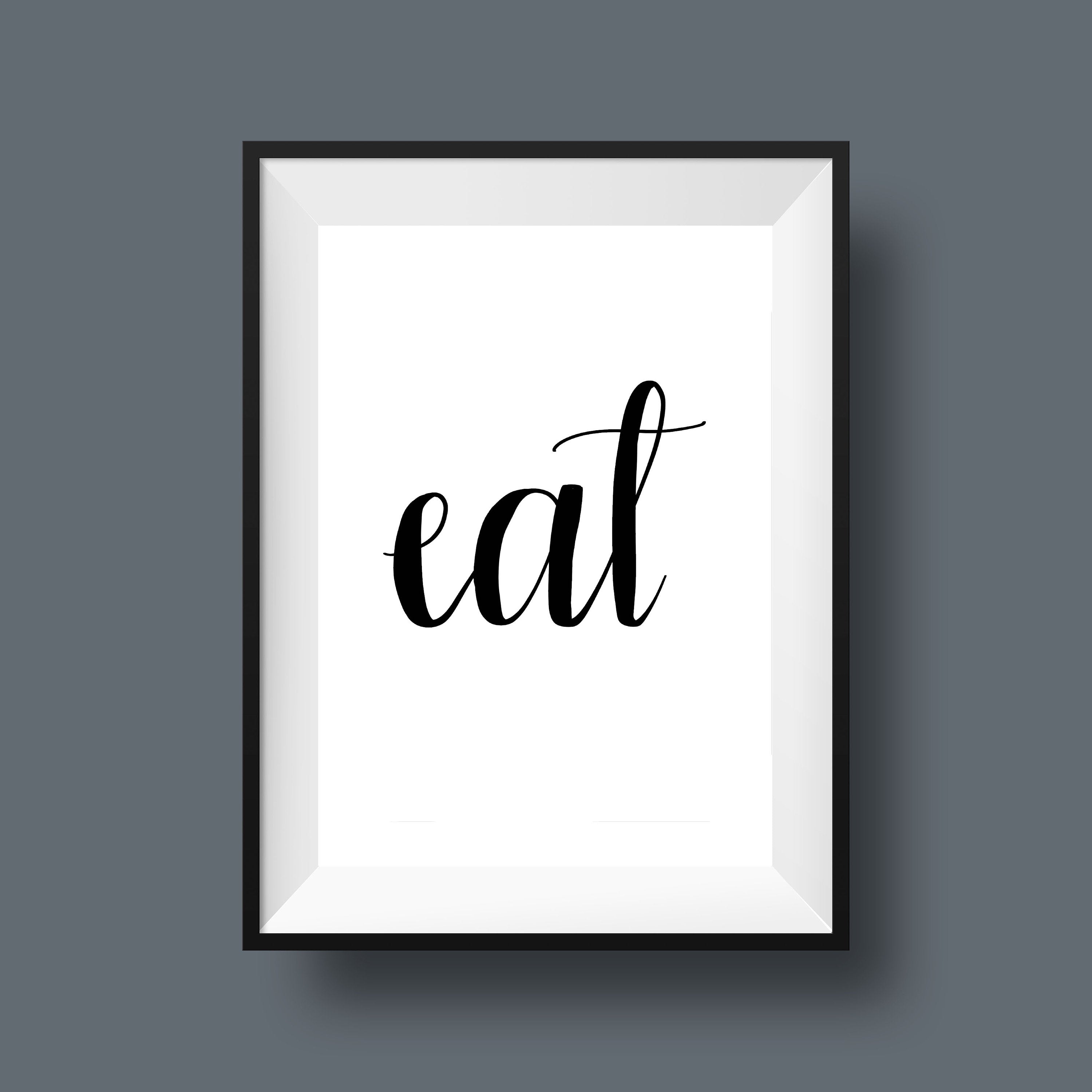 Hand Lettered Prints- Digital Download, Set of 8