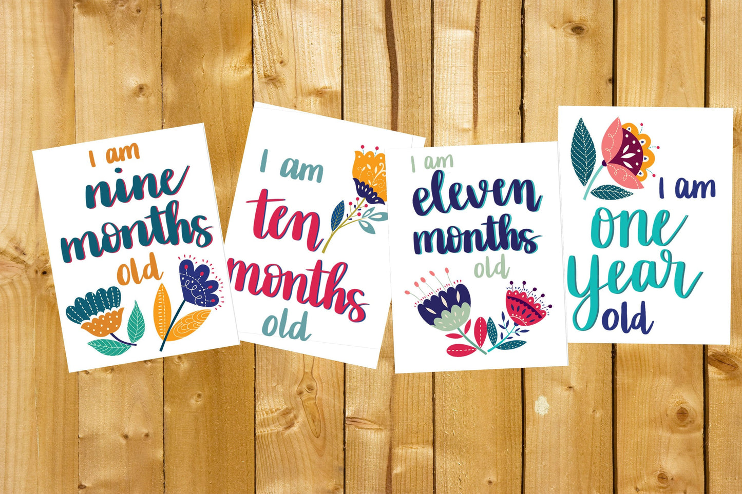 Baby Milestone Cards- Floral, Digital Download