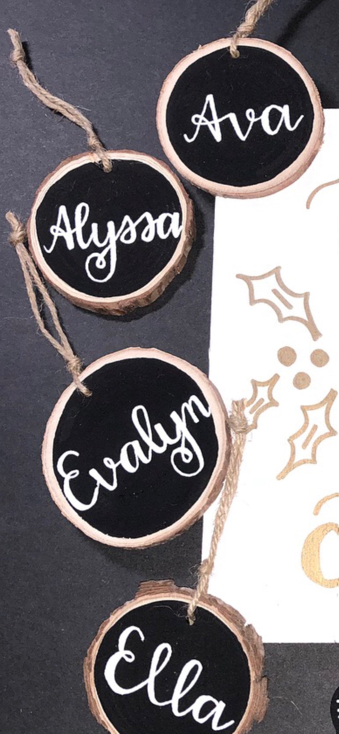 Personalized Wood Slice Ornaments