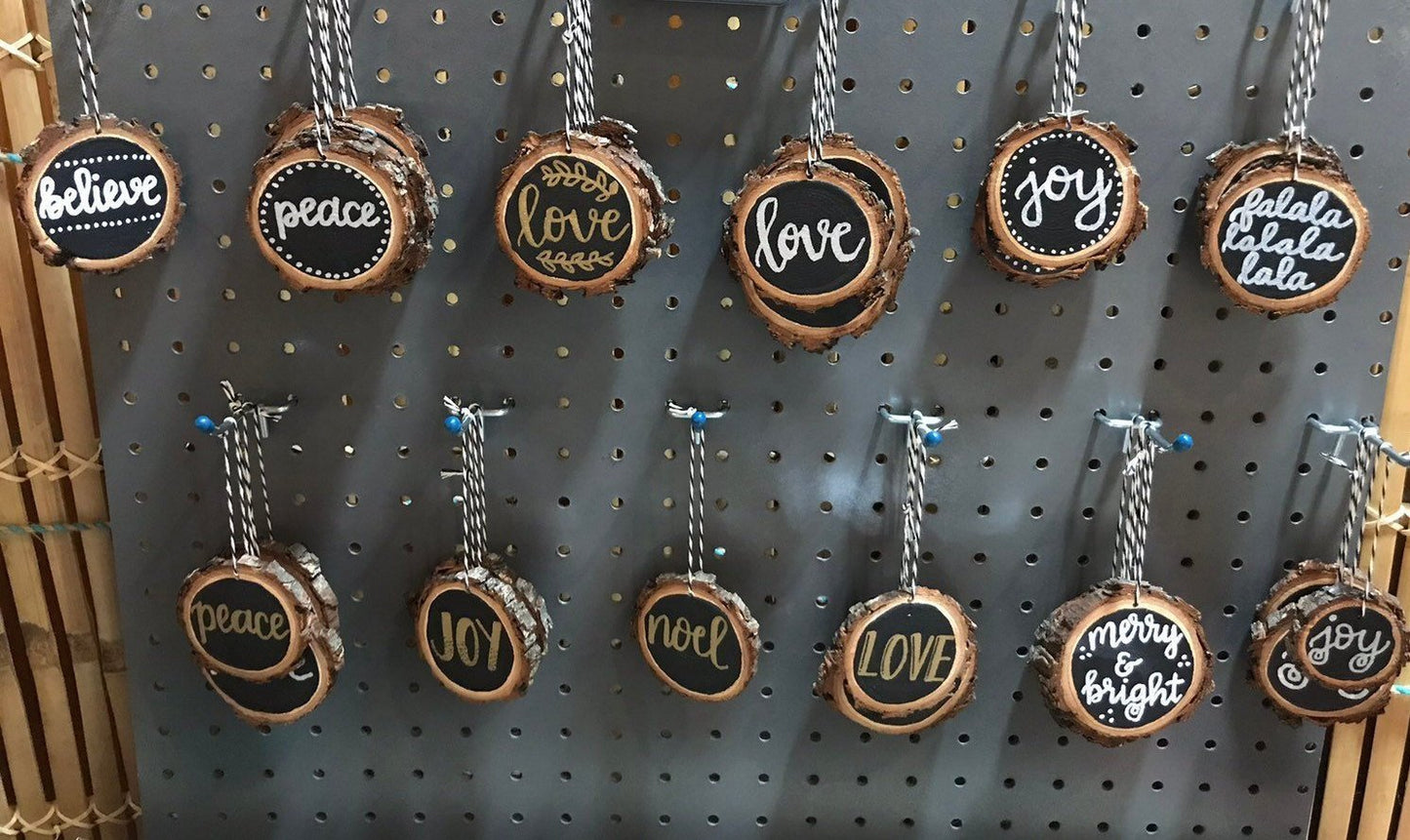 Personalized Wood Slice Ornaments