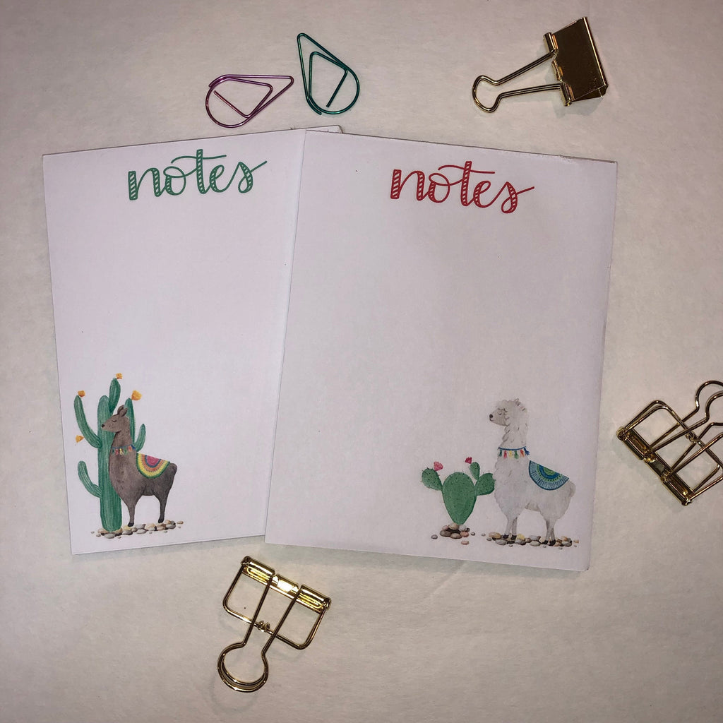 Llama and Cactus Notepad