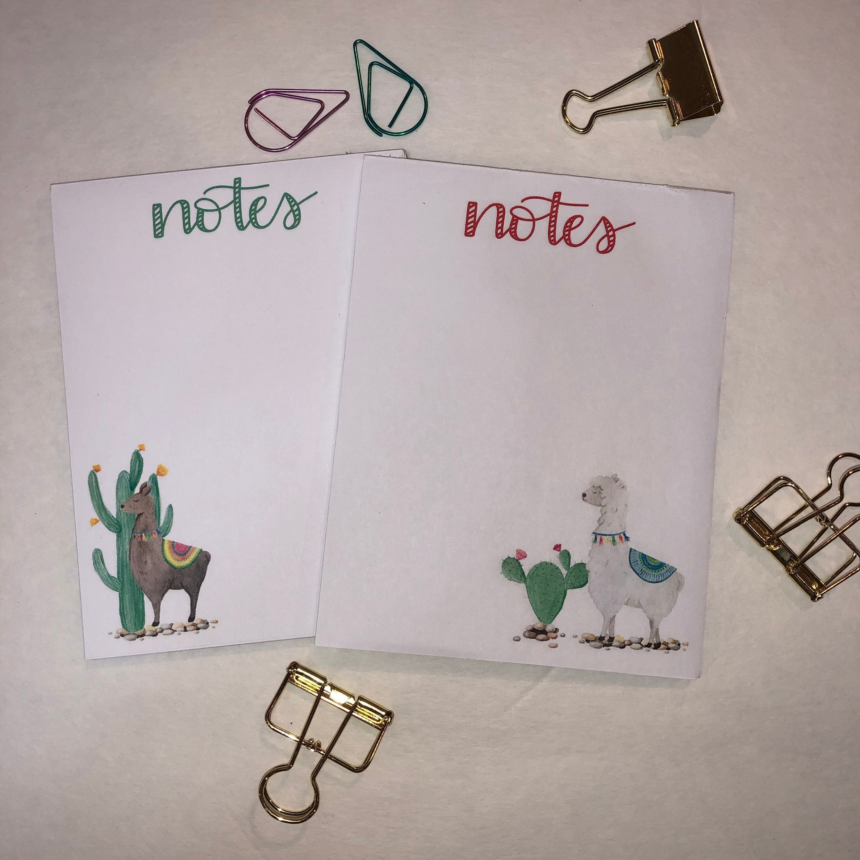 Llama and Cactus Notepad