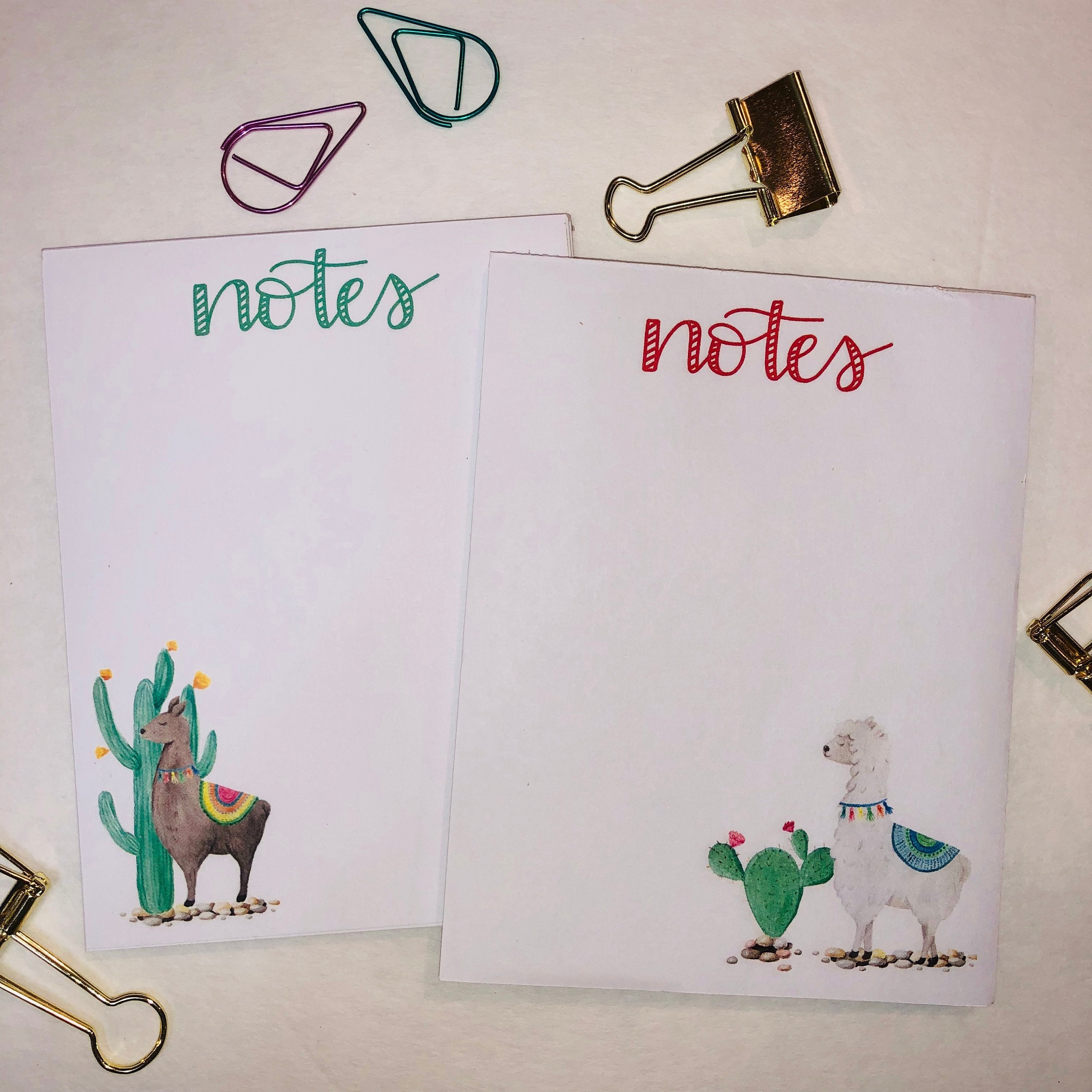 Llama and Cactus Notepad